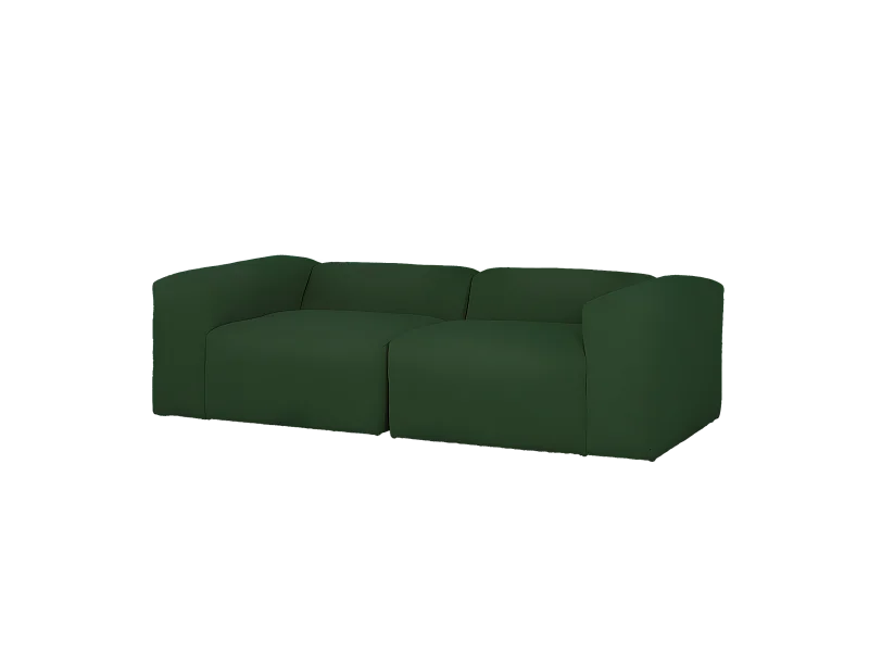 Canapé 4 places 2 modules en bouclé couleur vert