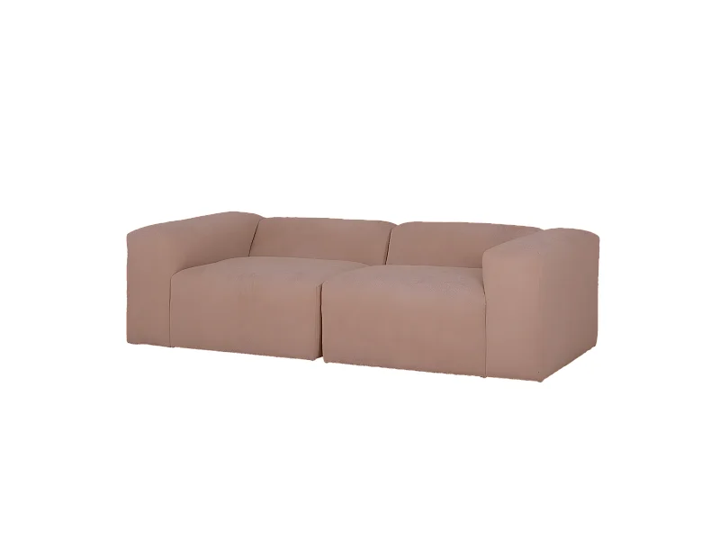 Divano a 2 moduli in bouclé rosa 240x110cm