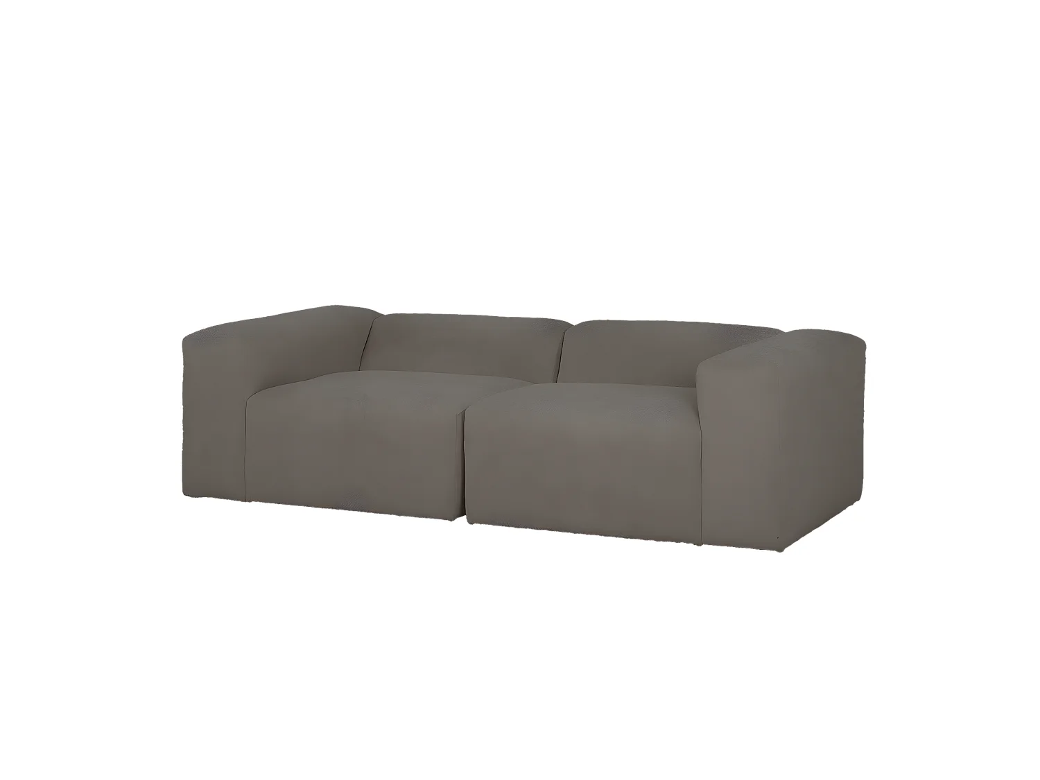 Sofá de 4 plazas de 2 módulos de bouclé color gris oscuro 240x70x110cm - BERTA - DECOWOOD