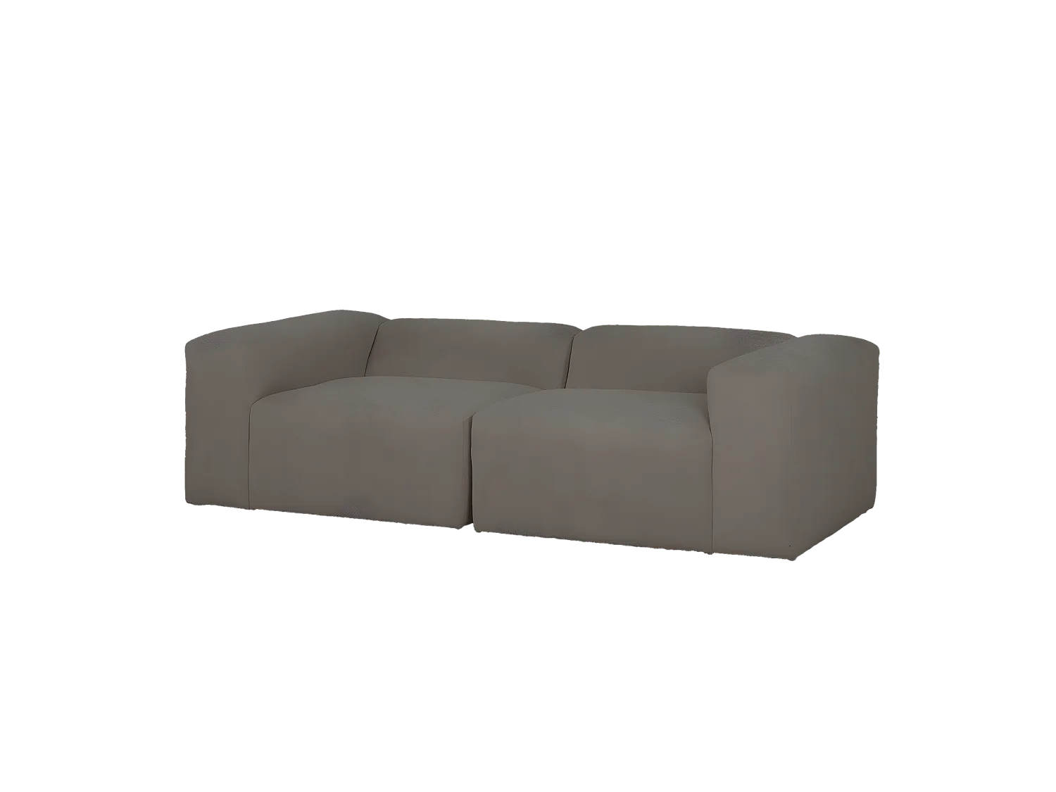 Sofá de 4 plazas de 2 módulos de bouclé color gris oscuro 240x70x110cm - BERTA - DECOWOOD