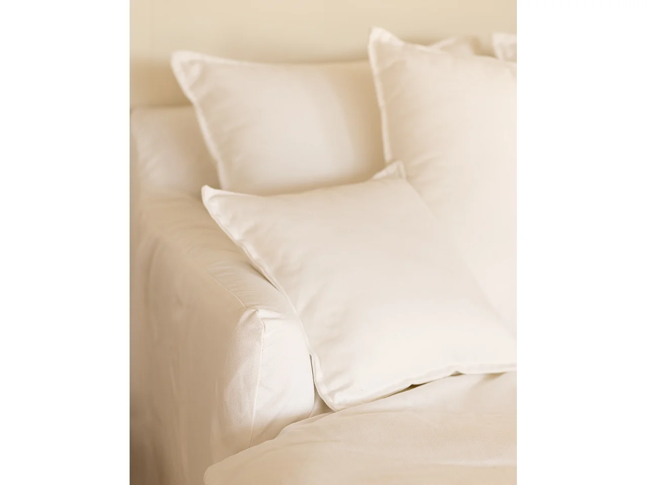 Sofá con chaise longue izquierdo desenfundable blanco 4/5 plazas 310x95x170cm - MIA - DECOWOOD