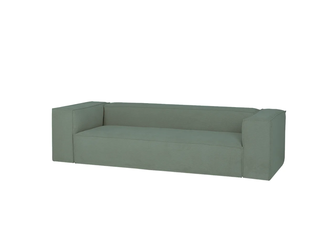 Sofá de 4 plazas de pana color verde azulado 260x70x110cm - LOLA - DECOWOOD