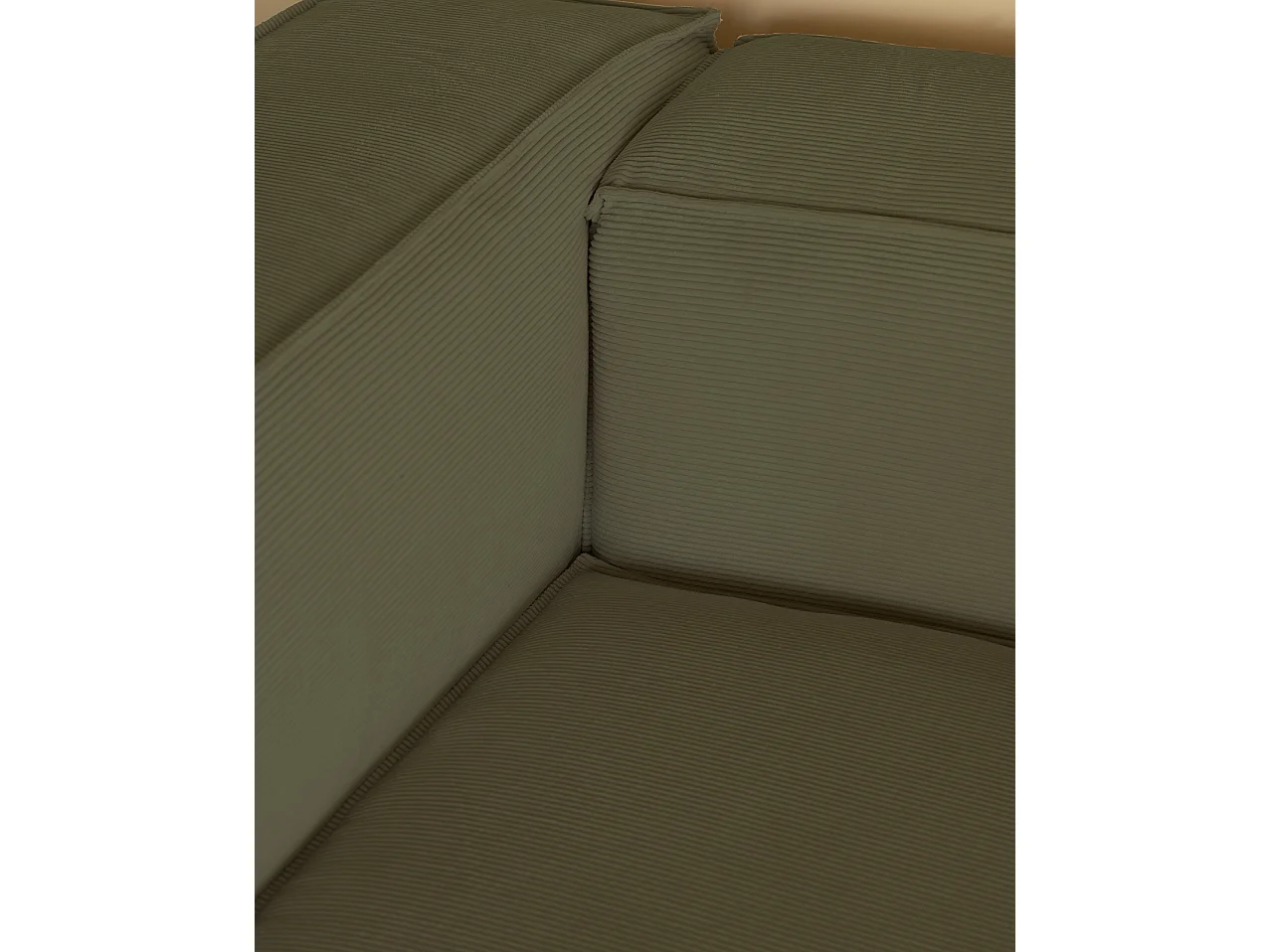 Sofá de 4 plazas de pana color verde azulado 260x70x110cm - LOLA - DECOWOOD