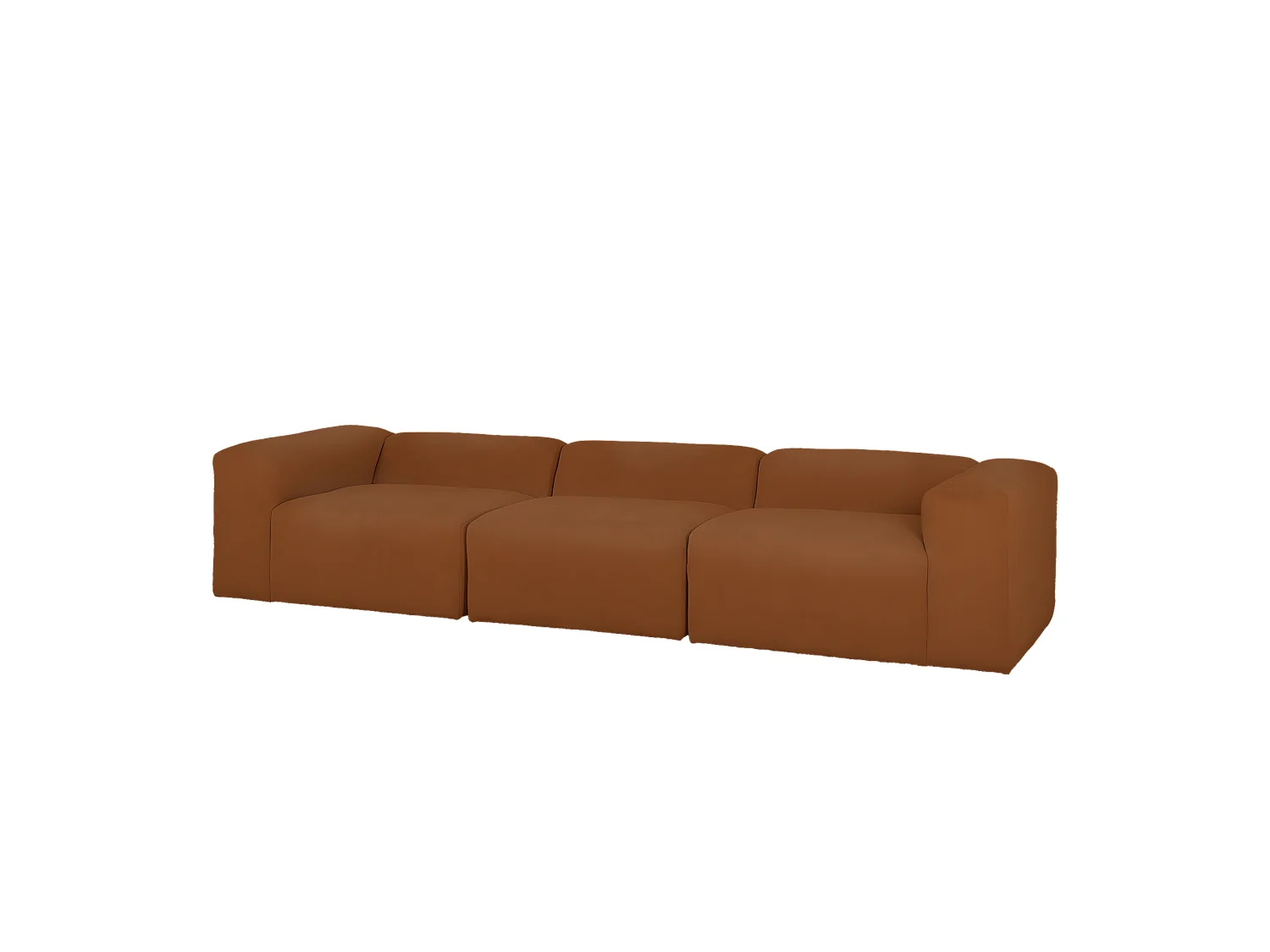 Sofá de 5/6 plazas de 3 módulos de bouclé color cobre 330x70x110cm - BERTA - DECOWOOD