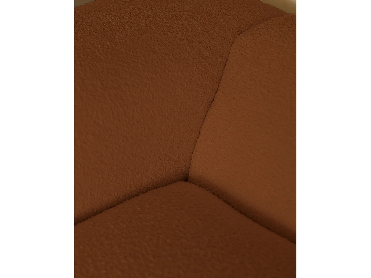 Divano a 3 moduli in bouclé colore rame 330x110cm