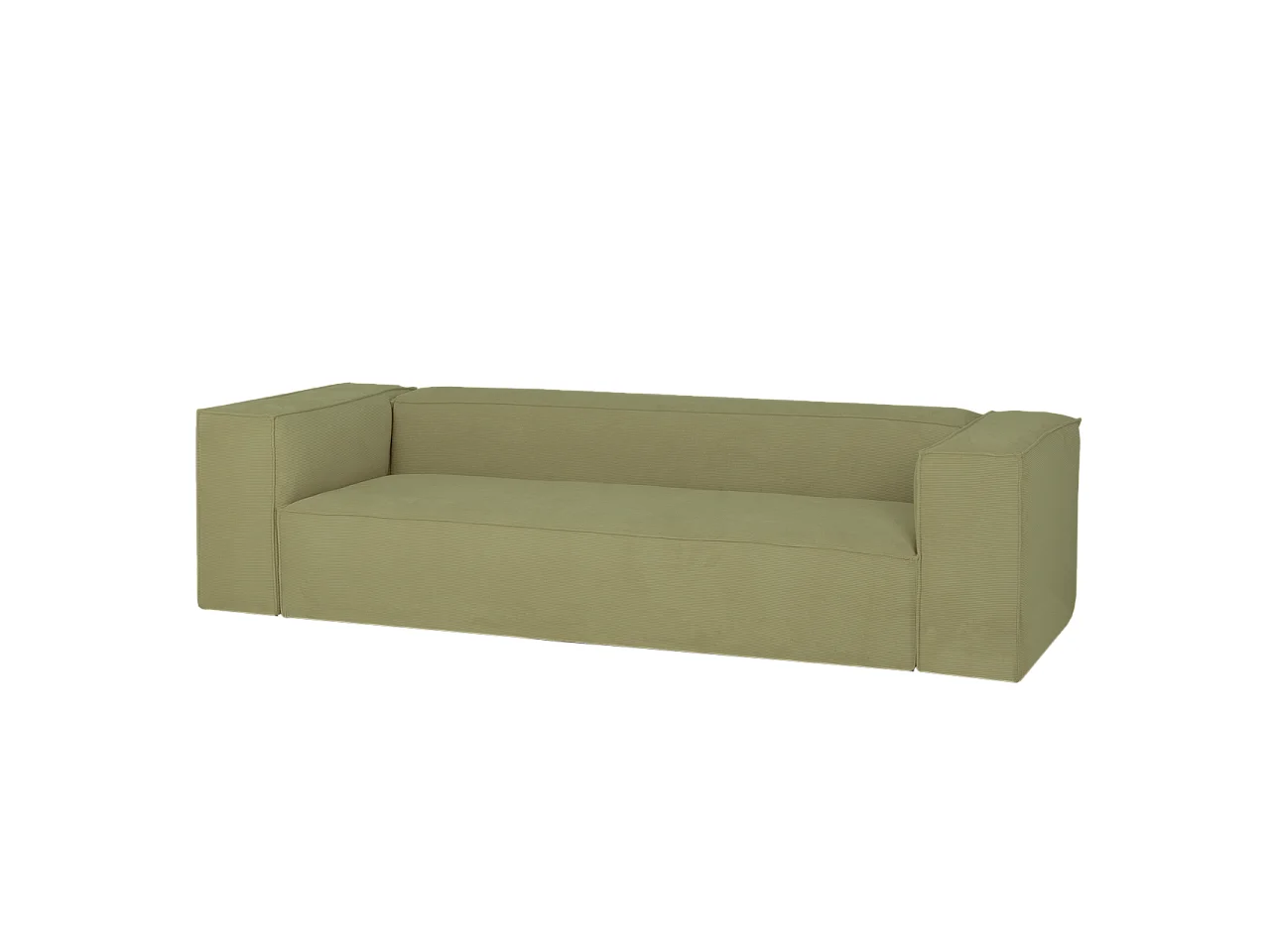 Sofá de 3/4 plazas de pana color lima 210x70x110cm - LOLA - DECOWOOD