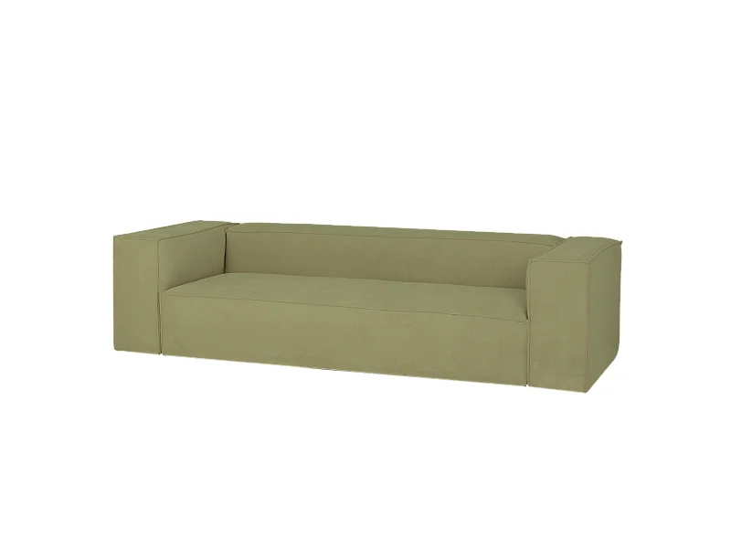 Sofá de 3/4 plazas de pana color lima 210x70x110cm - LOLA - DECOWOOD