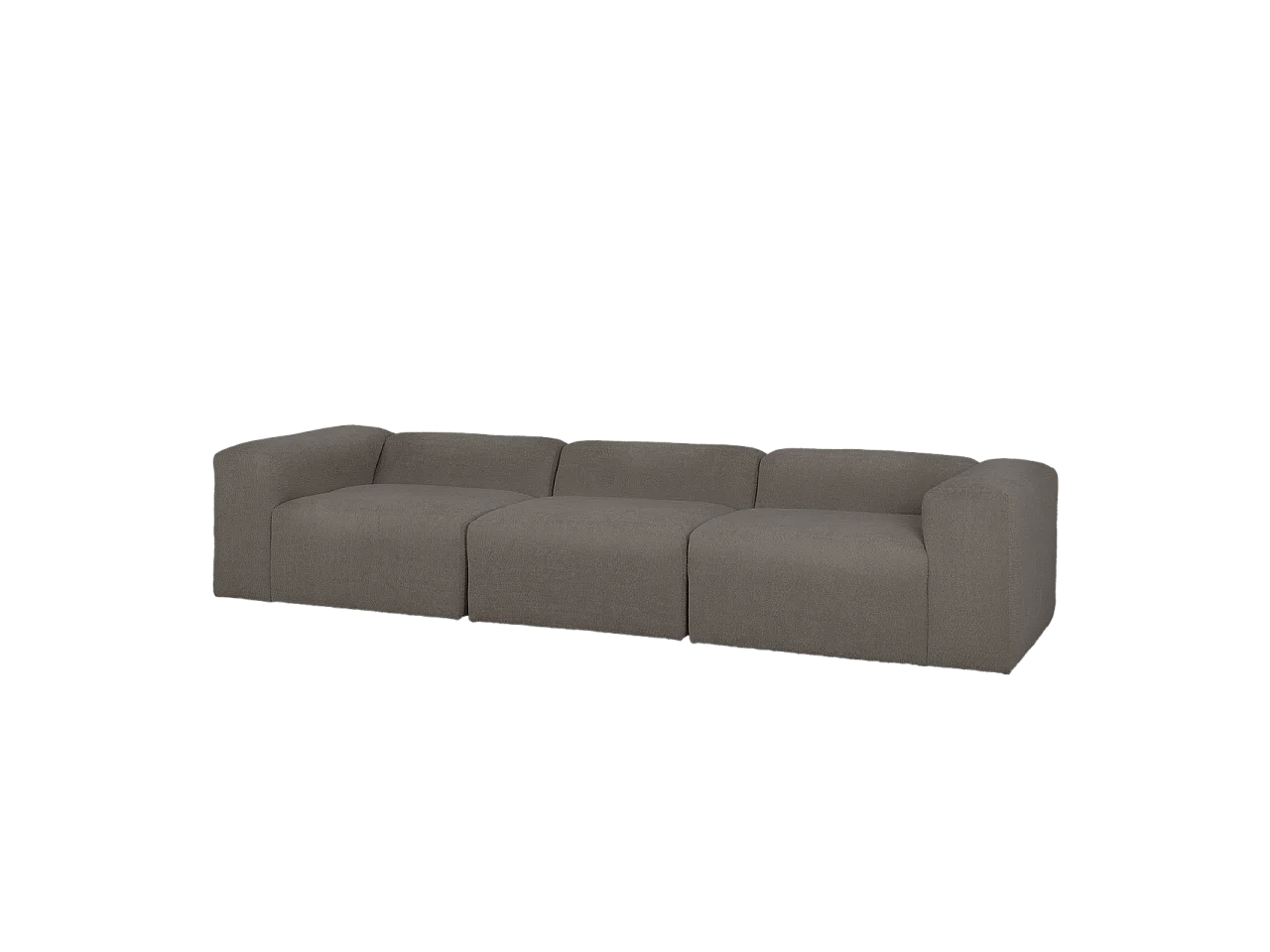 Sofá de 5/6 plazas de 3 módulos de bouclé color gris oscuro 330x70x110cm - BERTA - DECOWOOD