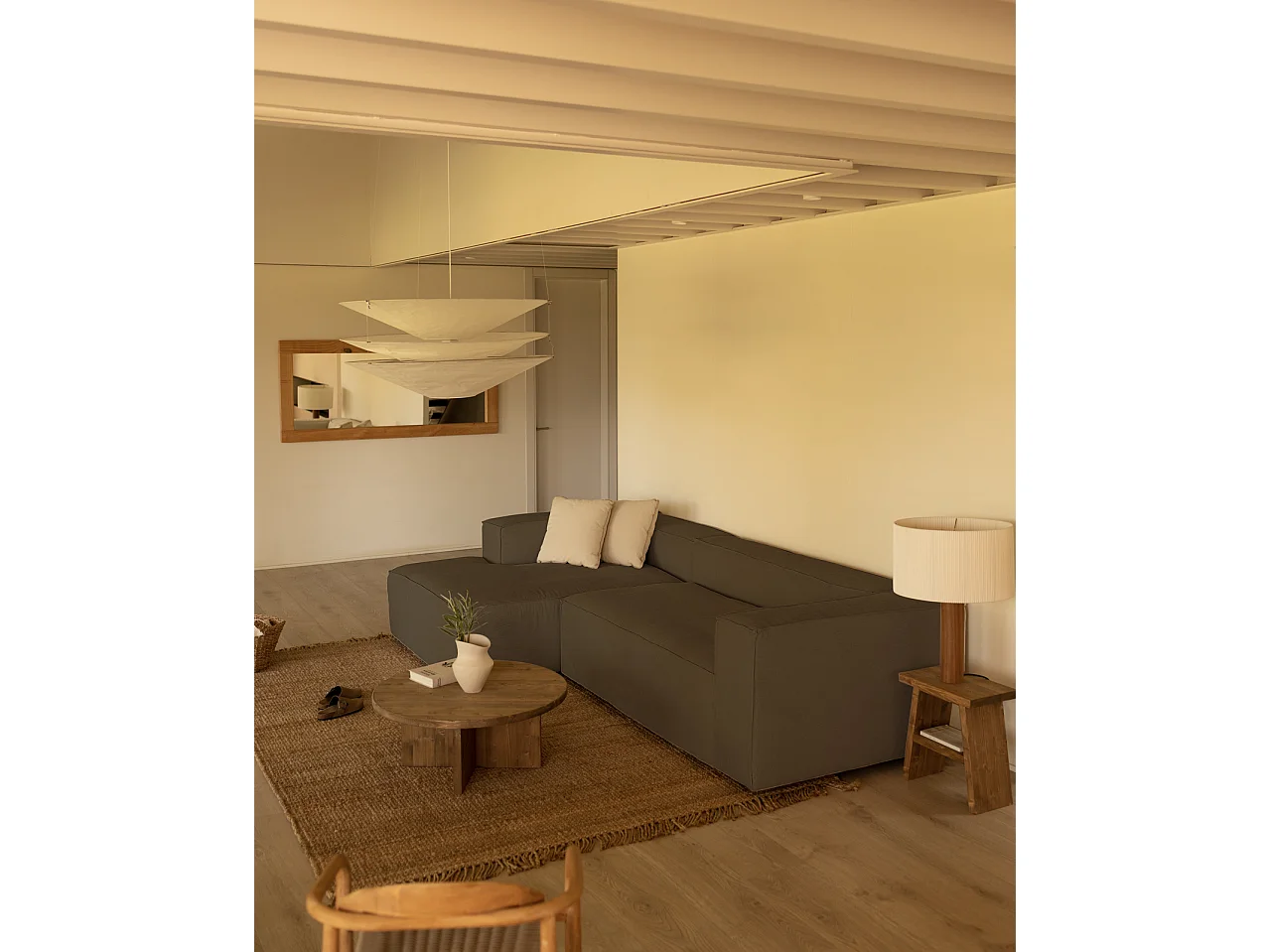 Divano 4/5 posti CHL sinistra velluto marrone topo 300x175cm