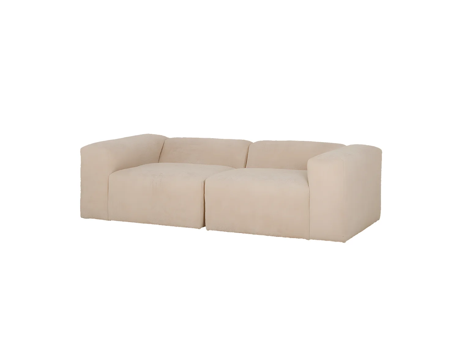 Sofá de 4 plazas de 2 módulos de bouclé color beige 240x70x110cm - BERTA - DECOWOOD