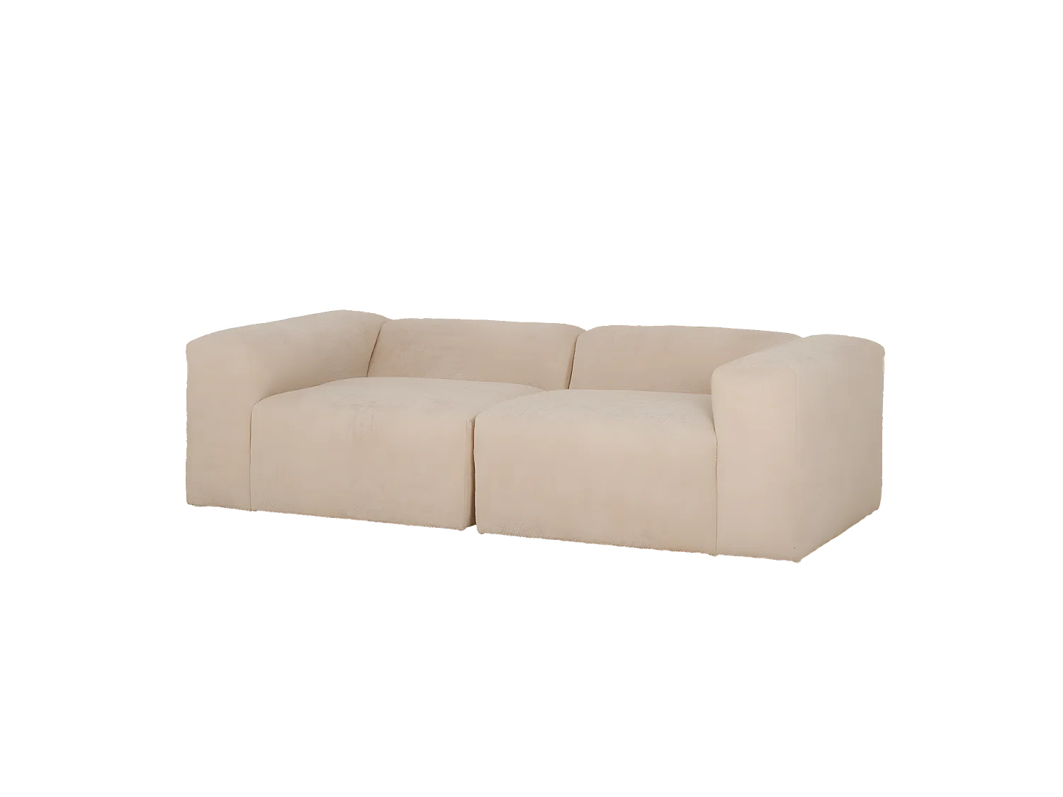 Sofá de 4 plazas de 2 módulos de bouclé color beige 240x70x110cm - BERTA - DECOWOOD