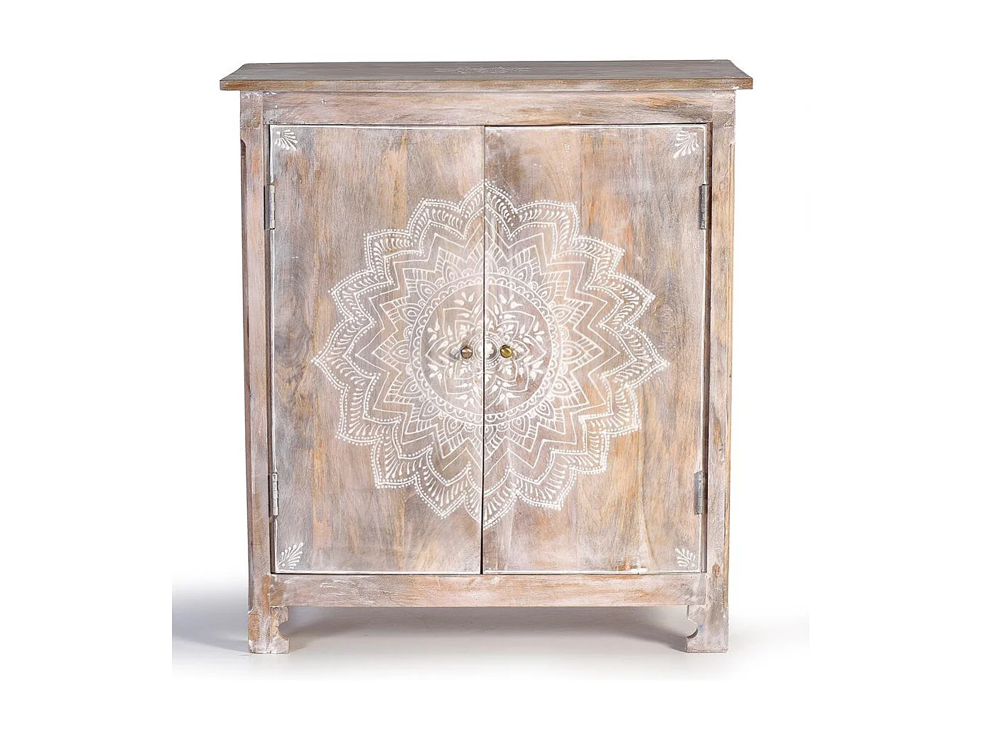 Mobile bar in legno di mango bianco invecchiato Blanco .90x40x80 Giner y Colomer