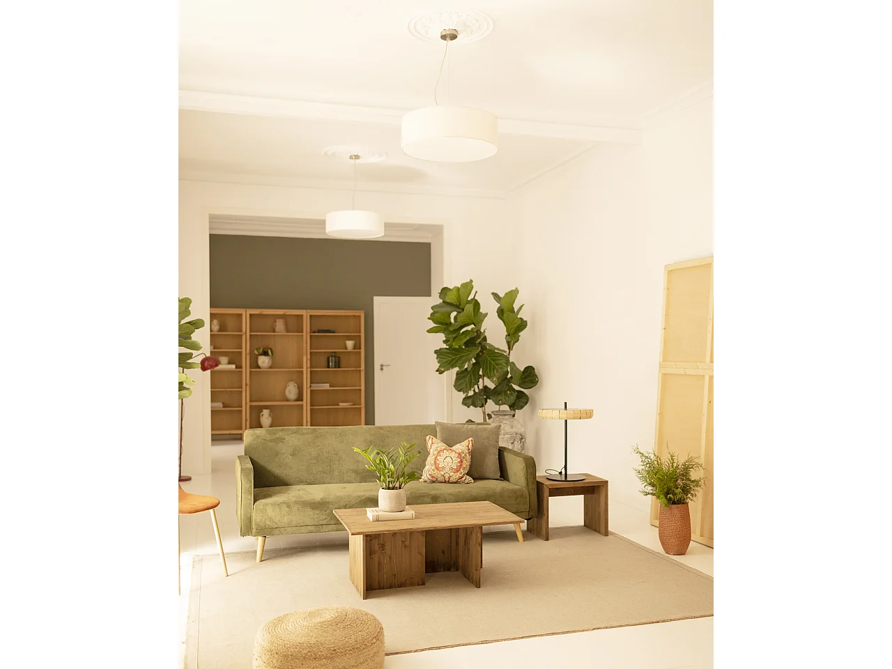 Tavolino / Sgabello in legno massello in tono rovere scuro 50x45cm - TELVA - DECOWOOD