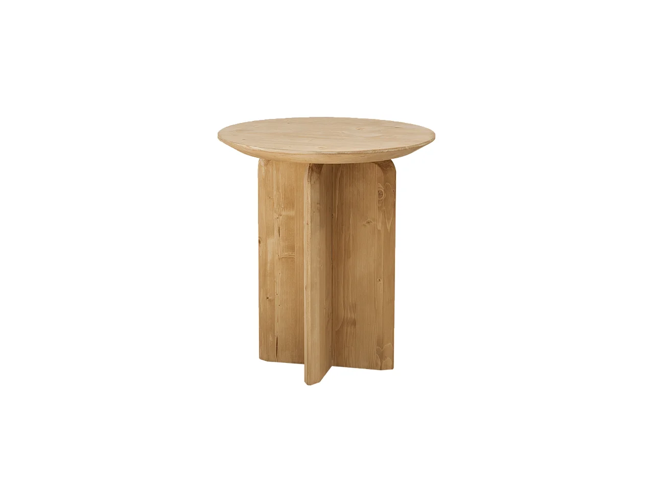 Mesa auxiliar de madera maciza en tono roble medio de 50x45cm - BLOOM - DECOWOOD