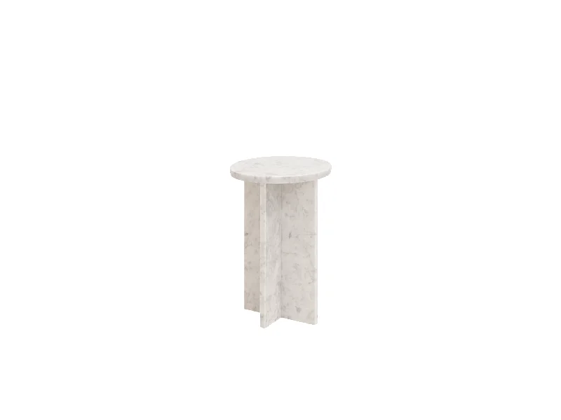 Mesa auxiliar redonda de mármol DECOWOOD de Ø28x45cm - TOSCANA - DECOWOOD