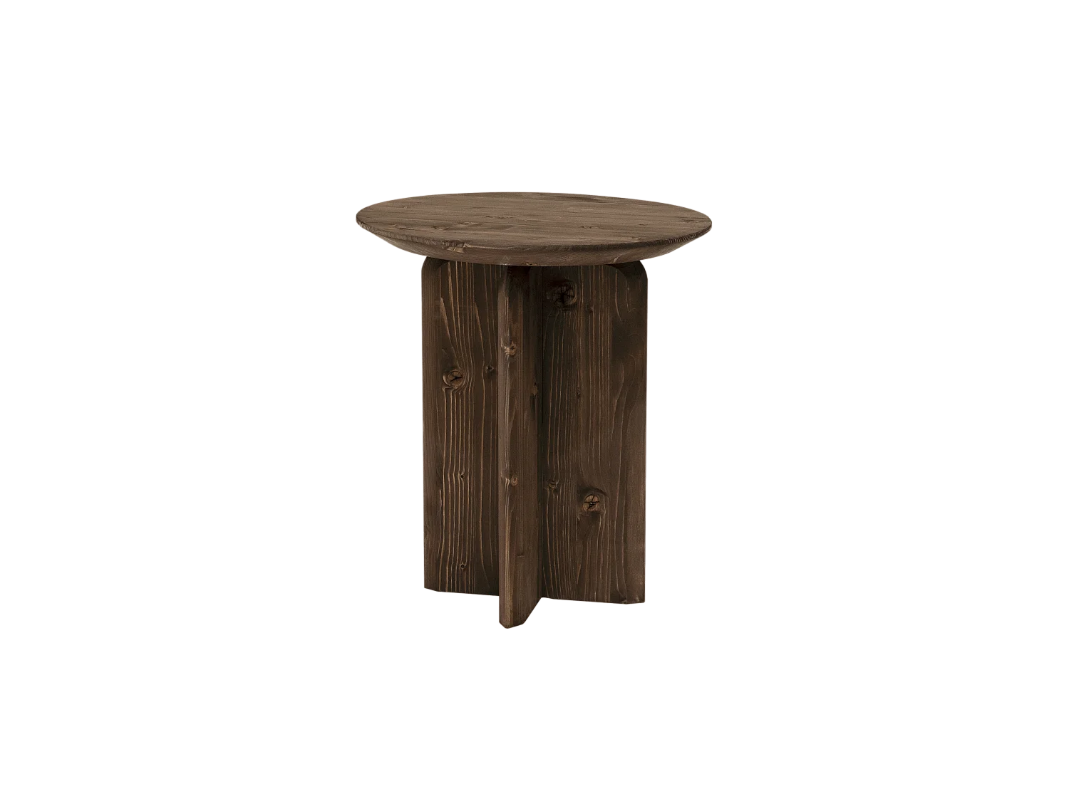Table d'appoint en bois de sapin marron 50x45cm - BLOOM - DECOWOOD
