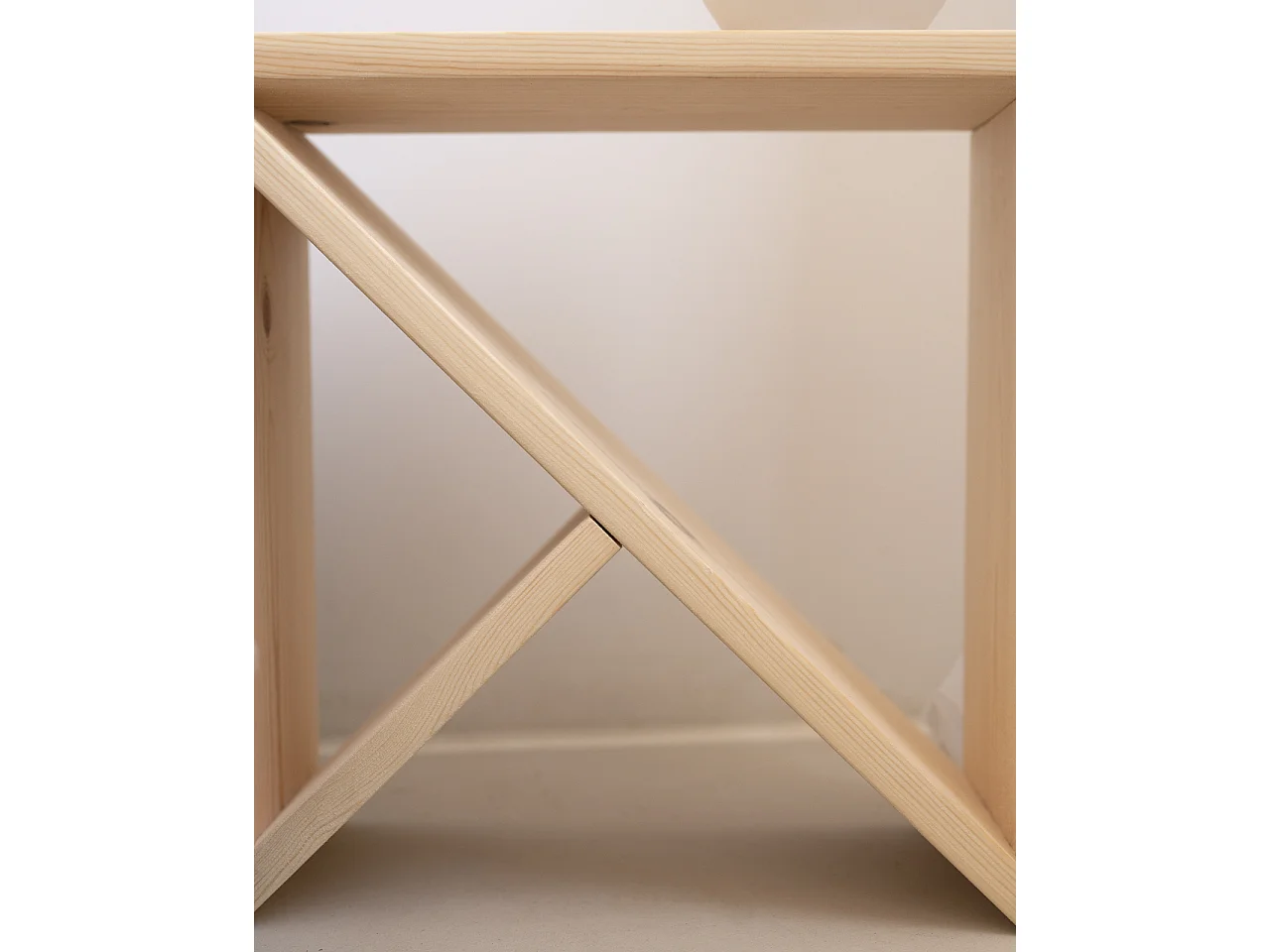 Set 2 piccoli tavoli in legno massello in tono naturale 50x50cm - STOKE - DECOWOOD