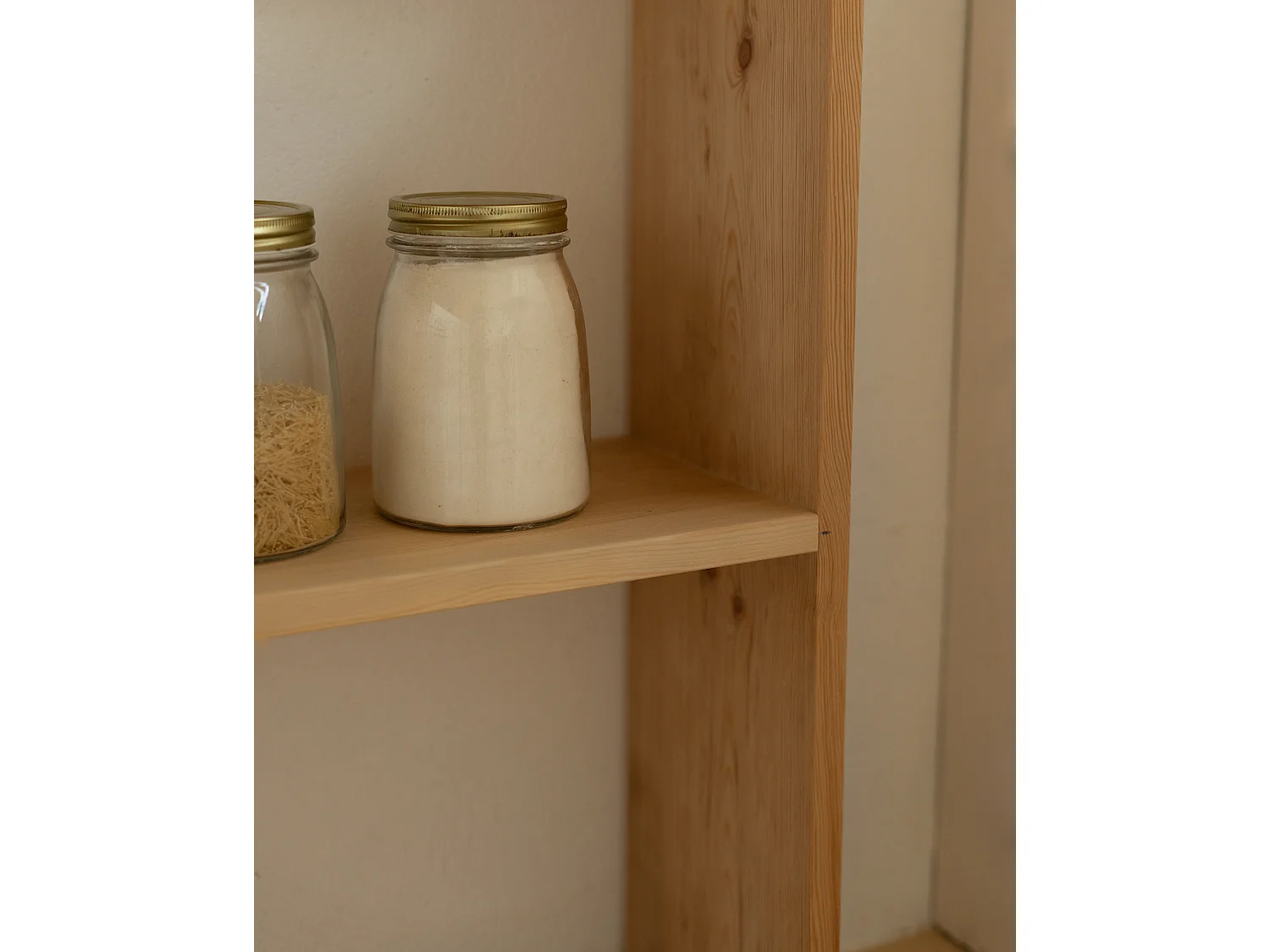 Estantería de madera maciza con 1 estante roble medio - SAURA - DECOWOOD