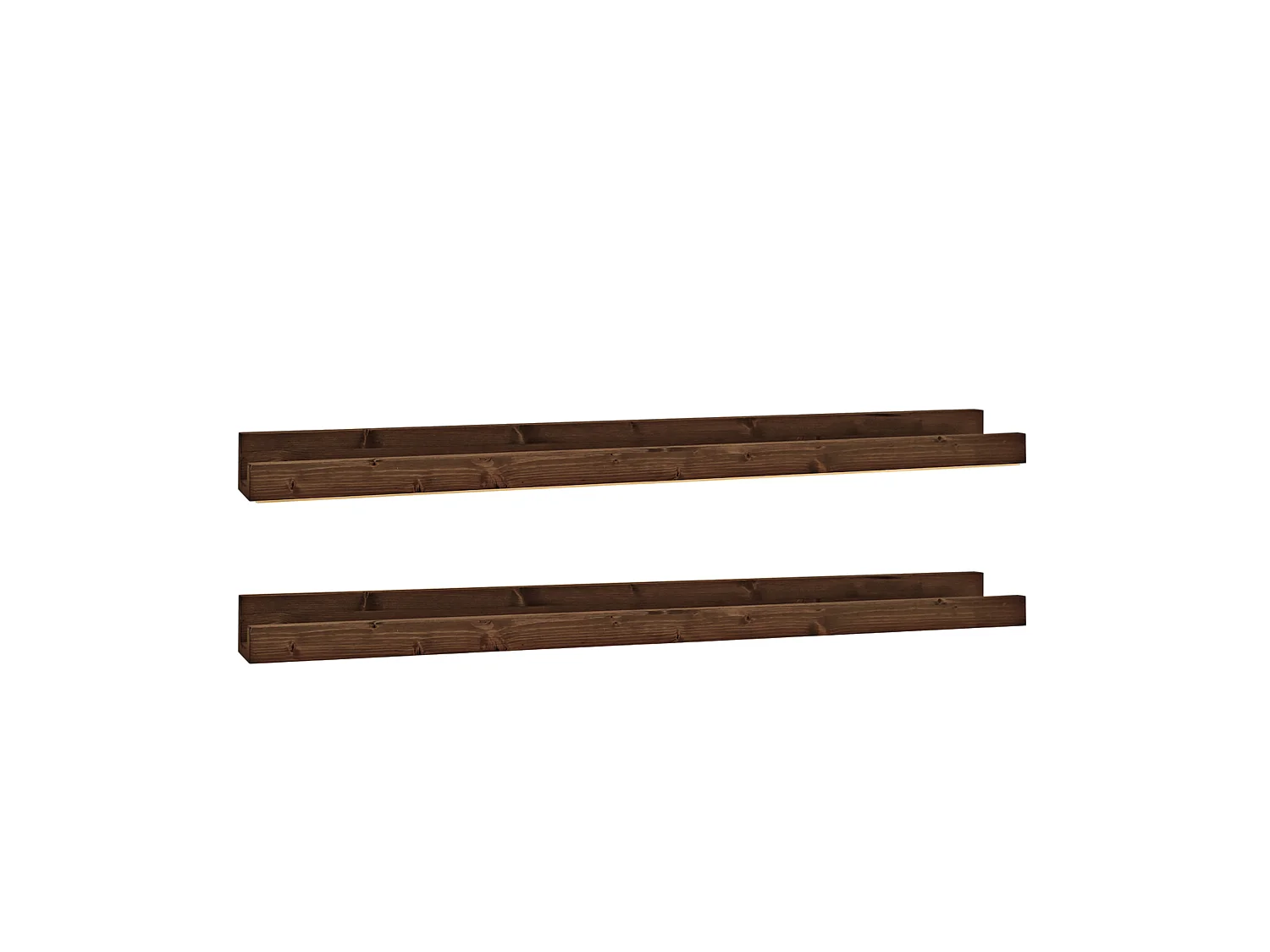 Pack 2 étagères flottantes en bois de pin marron 50x7cm - DUC - DECOWOOD