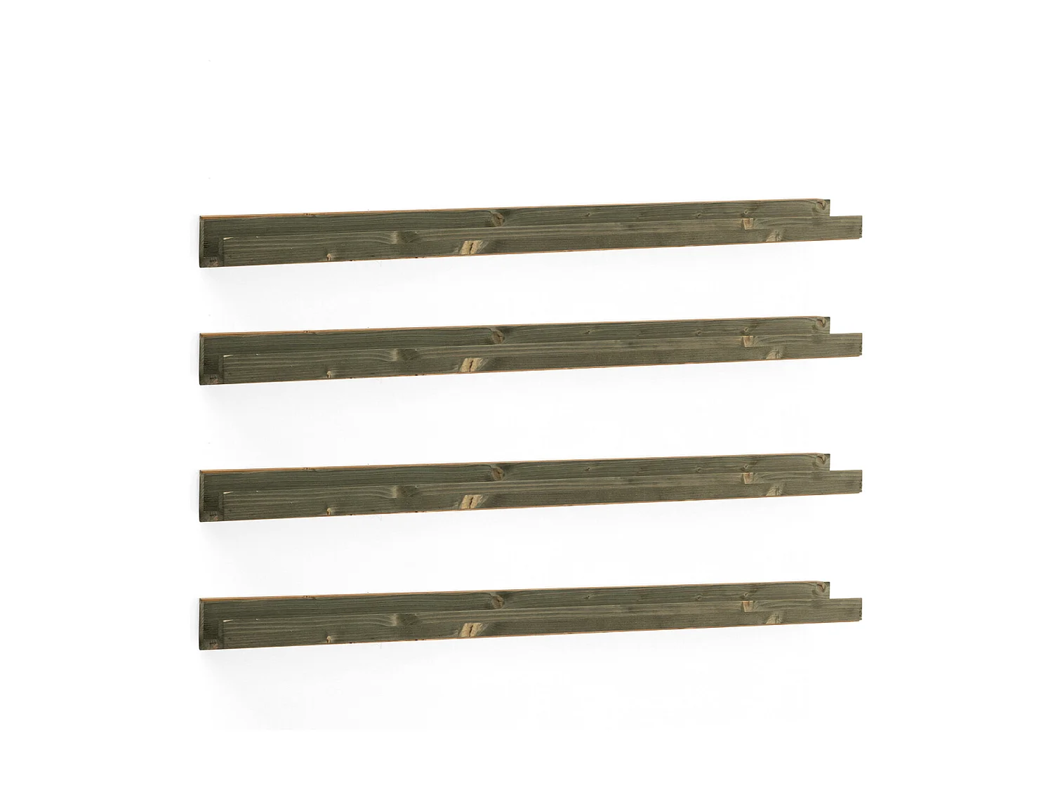 Set 4 scaffali flottanti in legno massello tono verde 50x7cm - DUC - DECOWOOD