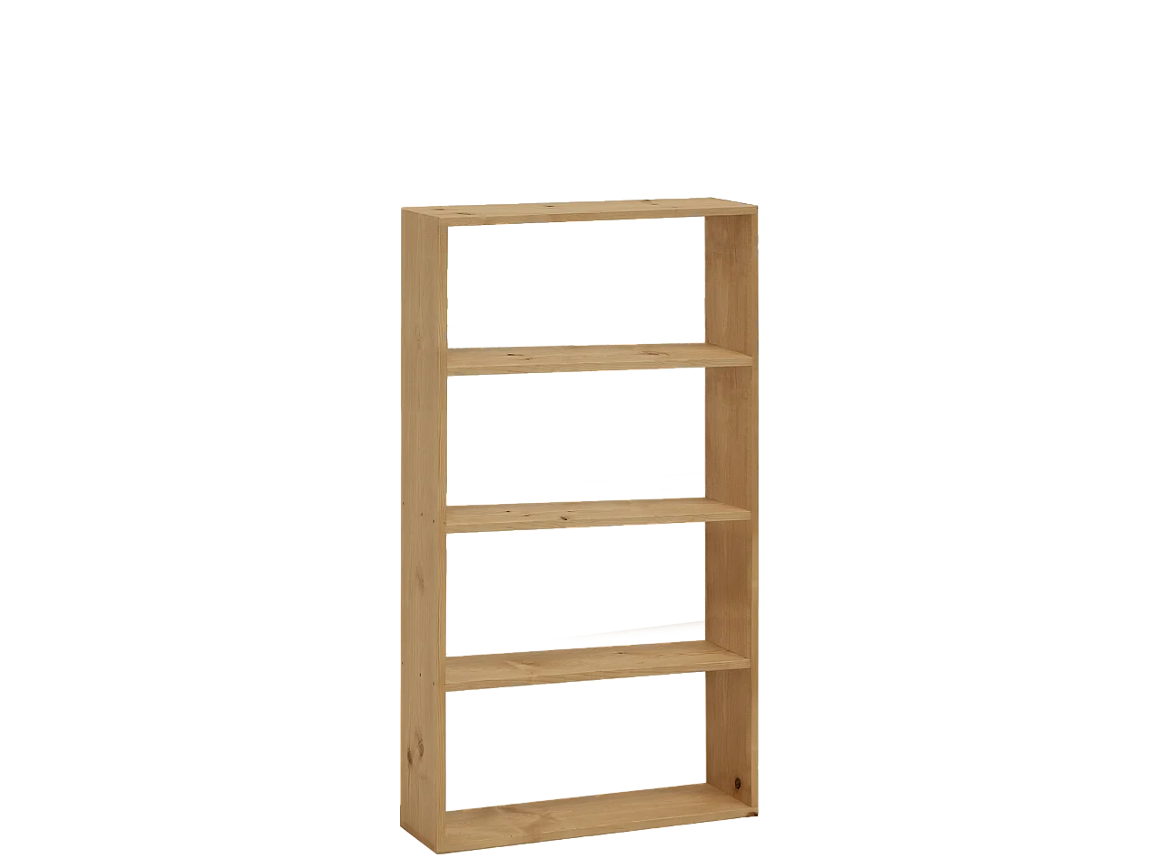 Estantería de madera maciza con 3 estantes roble medio - SAURA - DECOWOOD