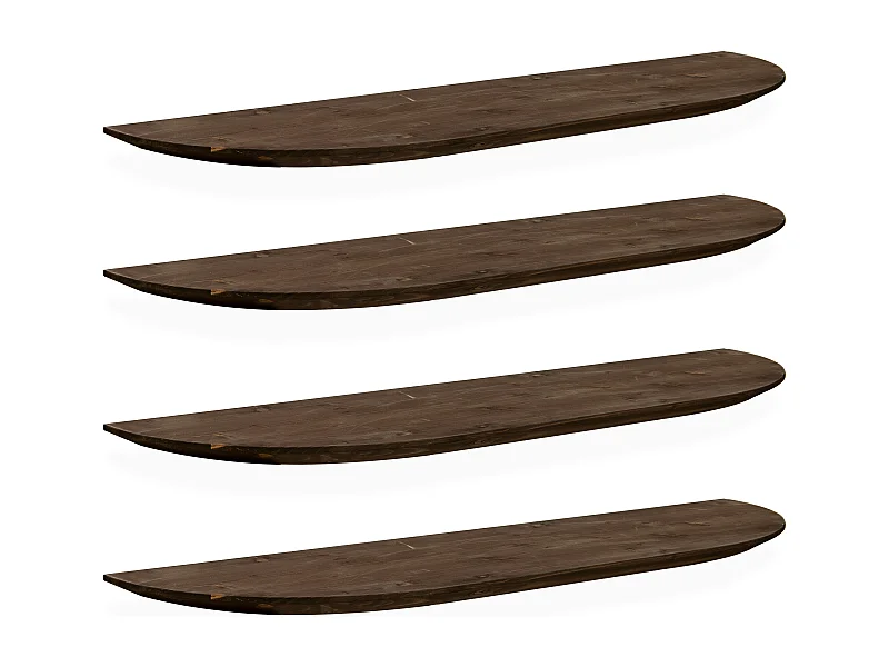 Ensemble 4 étagères en bois de sapin marron 160x3,2cm - BLOOM - DECOWOOD