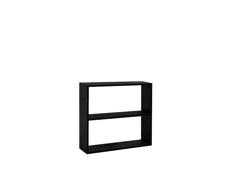 Estantería de madera mazica con 1 estante negro - SAURA - DECOWOOD