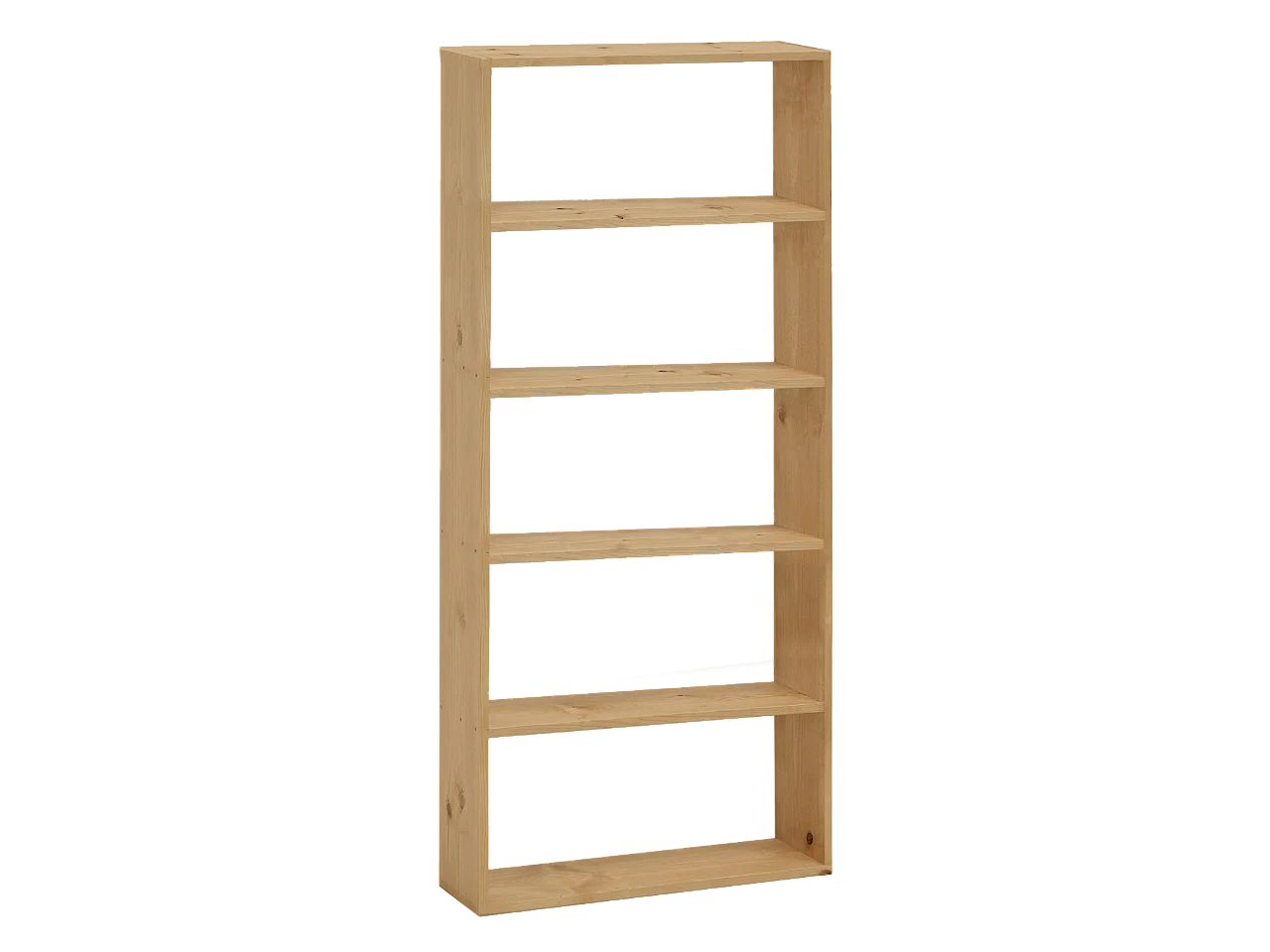 Estantería de madera maciza con 4 estantes roble medio - SAURA - DECOWOOD