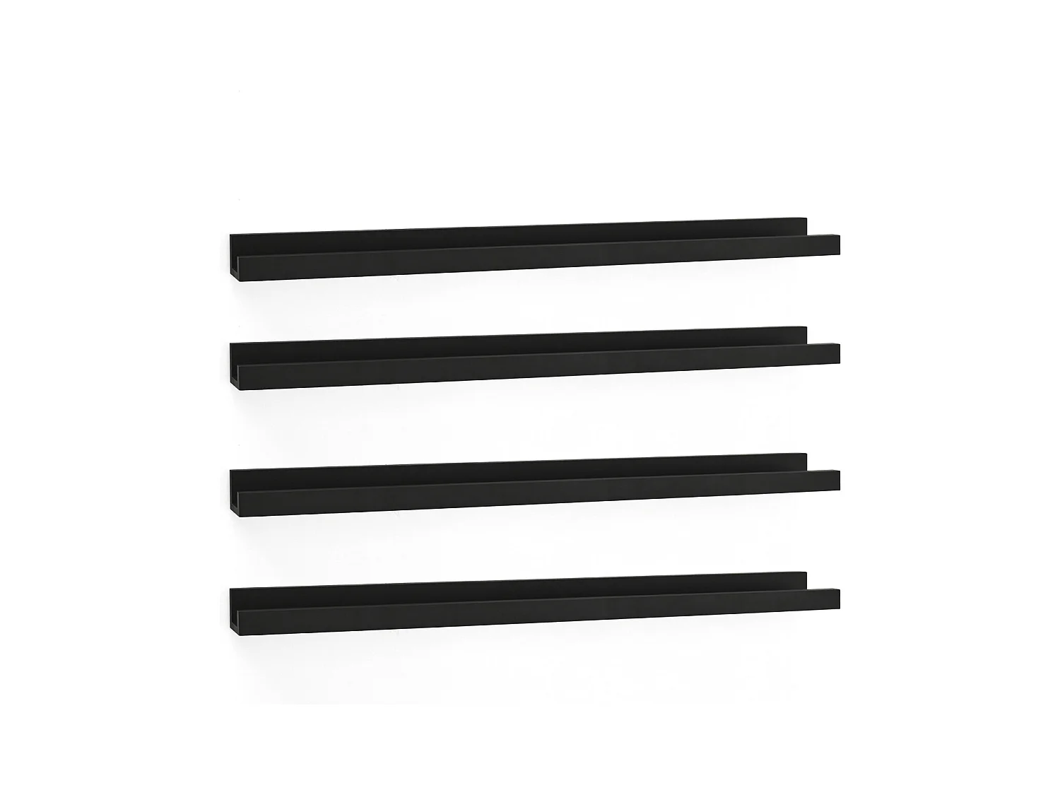 Pack 4 étagères flottantes en bois de pin noir 100x7cm - DUC - DECOWOOD