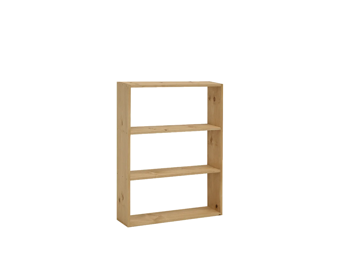 Scaffale in legno massello in tono marrone chiaro con 2 ripiani - SAURA - DECOWOOD