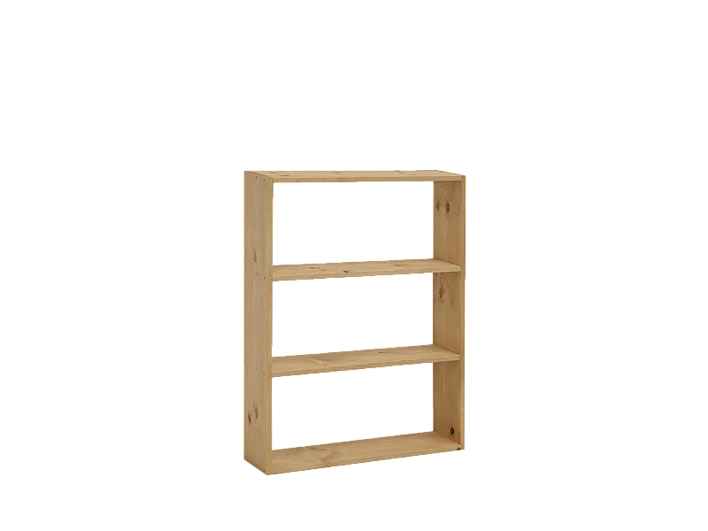 Scaffale in legno massello in tono marrone chiaro con 2 ripiani - SAURA - DECOWOOD