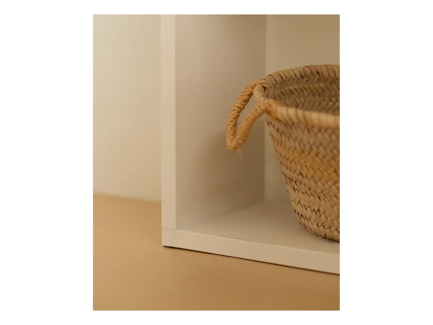 Estantería de madera maciza con 1 estantes blanco - SAURA - DECOWOOD