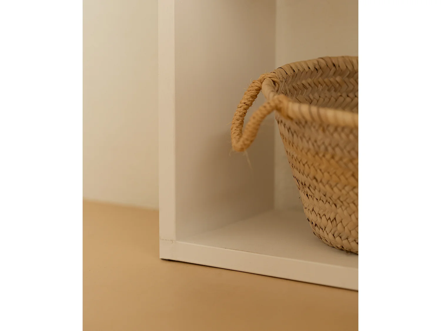 Estantería de madera maciza con 1 estantes blanco - SAURA - DECOWOOD