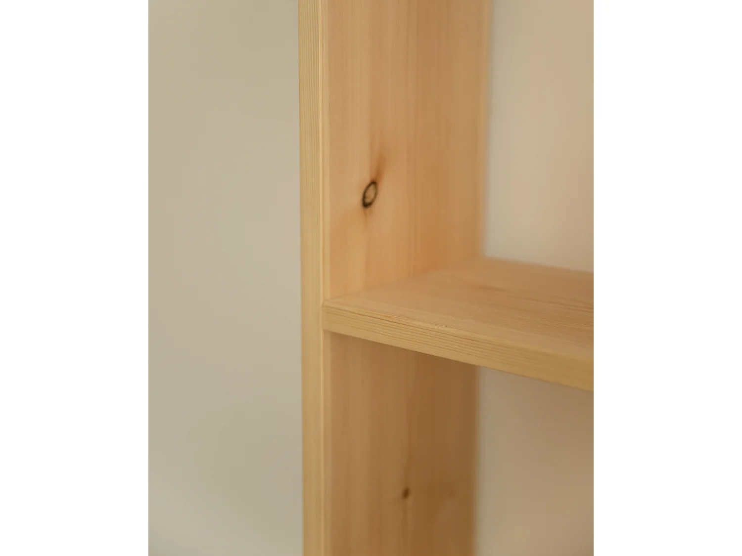 Estantería de madera maciza con 3 estantes natural - SAURA - DECOWOOD