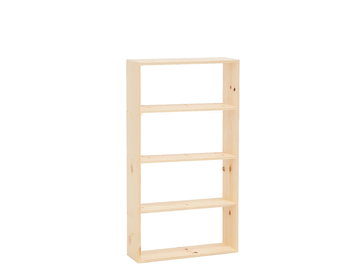 Estantería de madera maciza con 3 estantes natural - SAURA - DECOWOOD