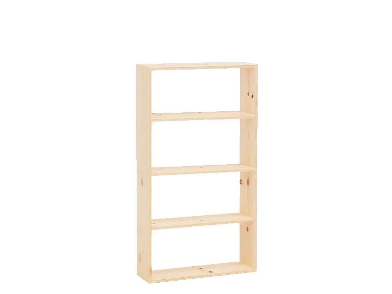 Scaffale in legno massello in tono naturale con 3 ripiani - SAURA - DECOWOOD