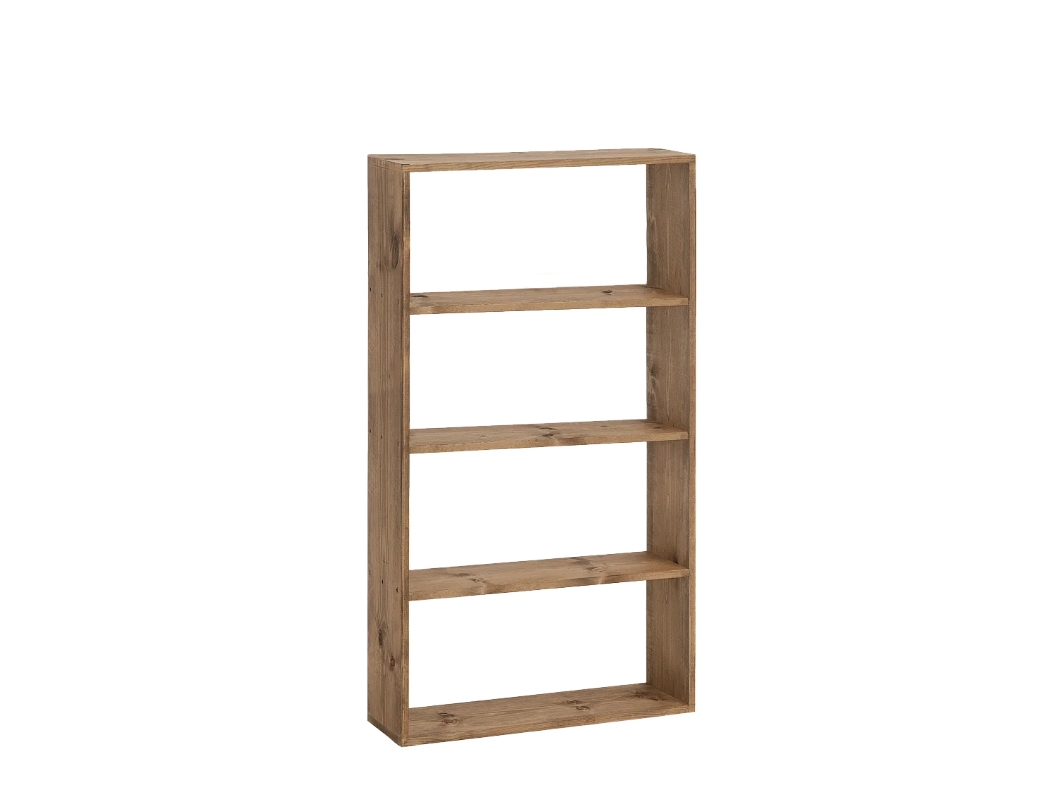 Scaffale in legno massello in tono rovere scuro con 3 ripiani - SAURA - DECOWOOD