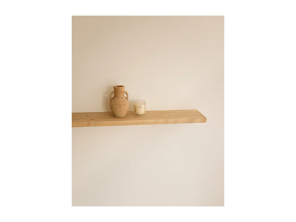 Menso in legno massello in tono marrone chiaro 120x3,2x20cm - MELVA - DECOWOOD