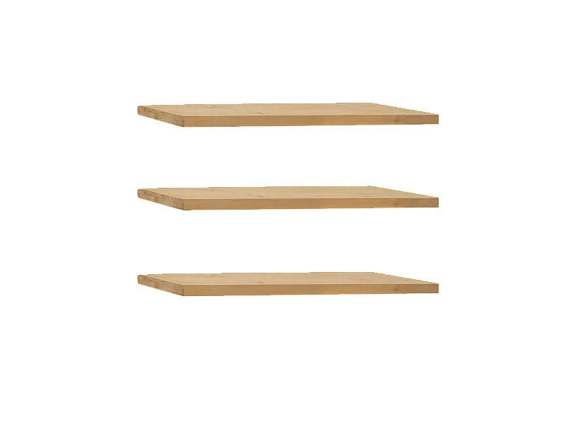Ensemble 3 étagères flottantes en bois de sapin marron 80x3,2cm - MELVA - DECOWOOD