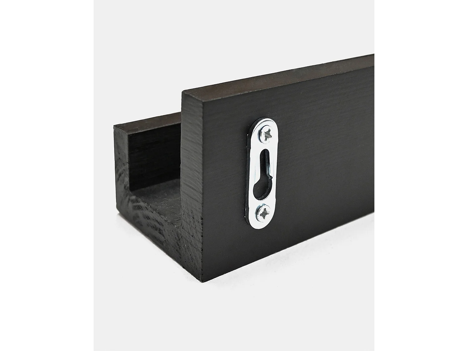 Pack 2 estantes de madera maciza flotante tono negro 50cm - DUC - DECOWOOD