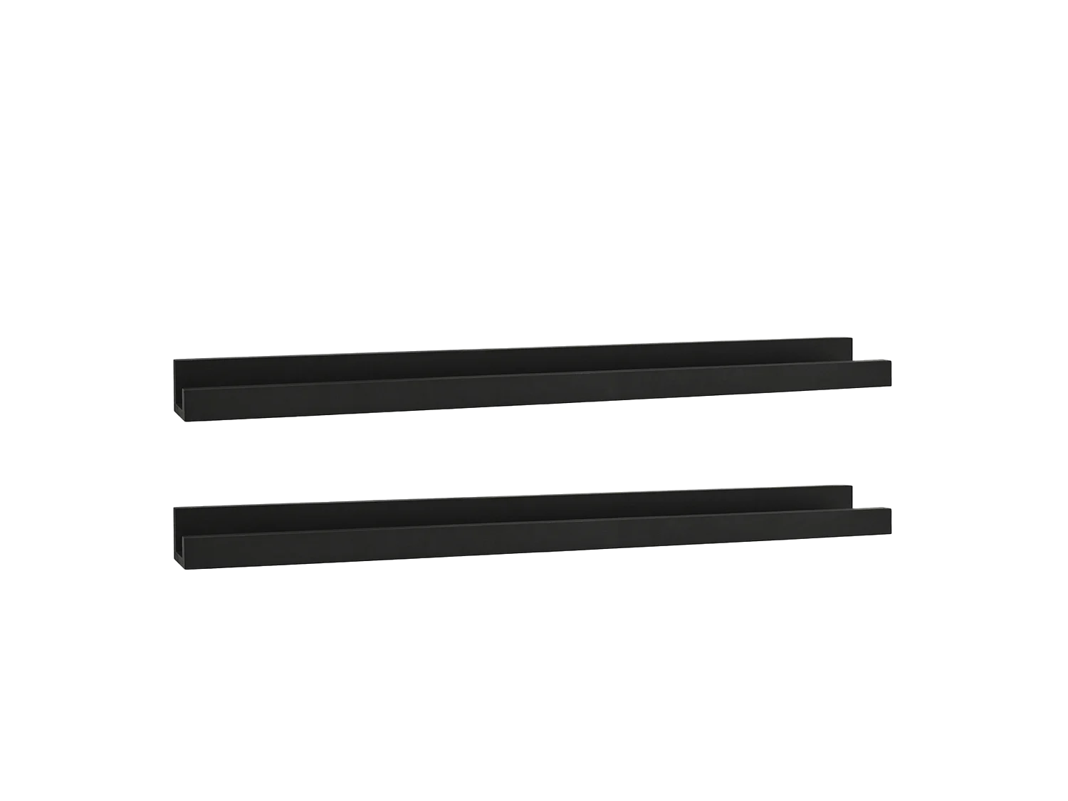 Set 2 scaffali flottanti in legno massello tono nero 50x7cm - DUC - DECOWOOD