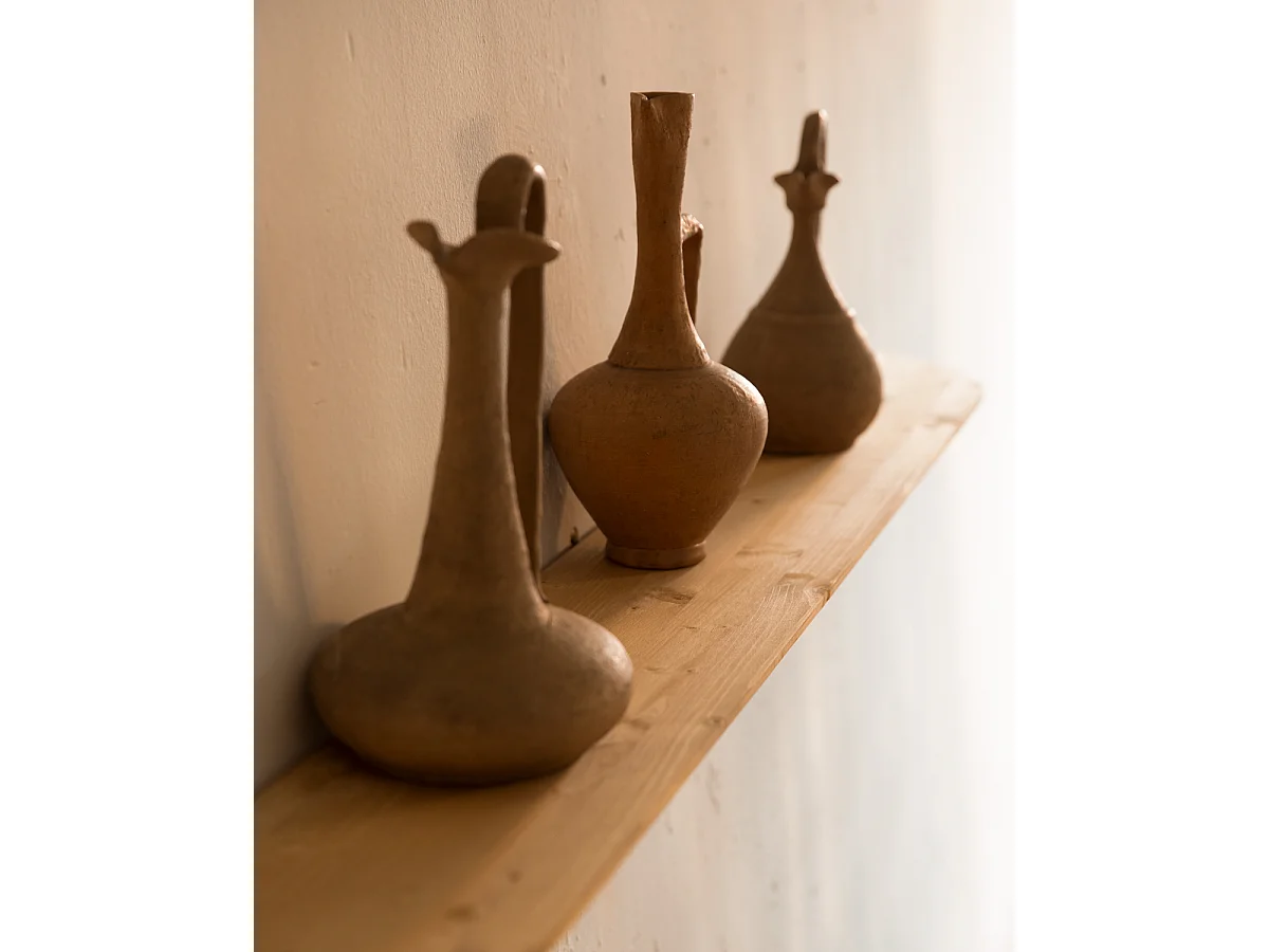 Set 3 ripiani arrotondati in legno massello in tono marrone chiaro 160x3,2x19,65cm - BLOOM - DECOWOOD