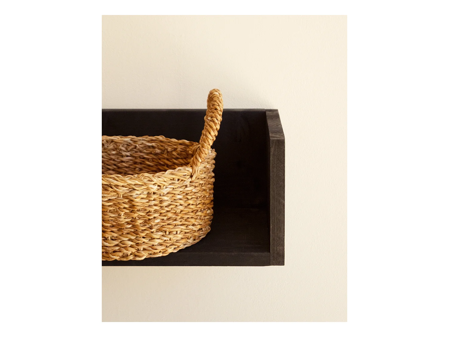 Étagère en bois massif ton noir de 120x16cm - ONA - DECOWOOD