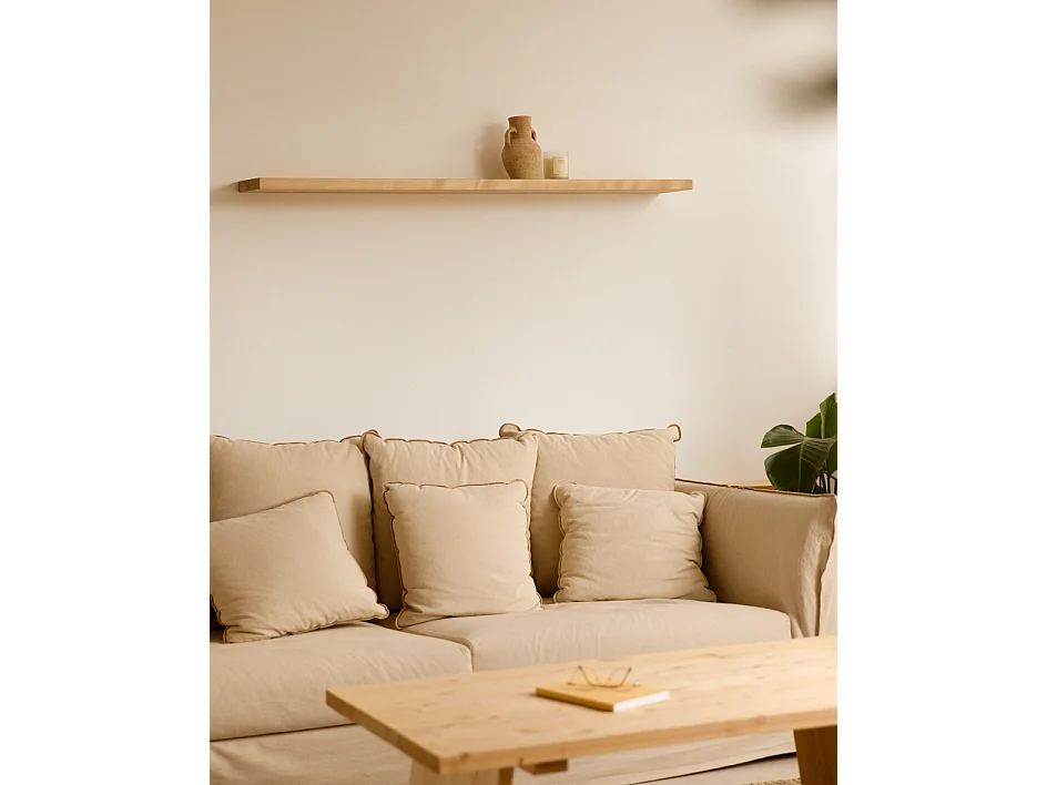 Menso in legno massello in tono marrone chiaro 200x3,2x20cm - MELVA - DECOWOOD