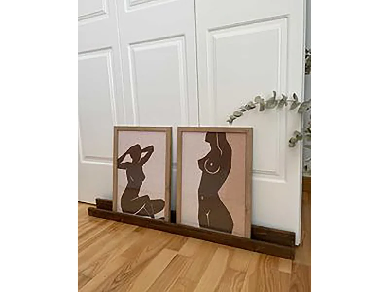 Mensola flottante in legno massello in tono noce 50x7cm - DUC - DECOWOOD