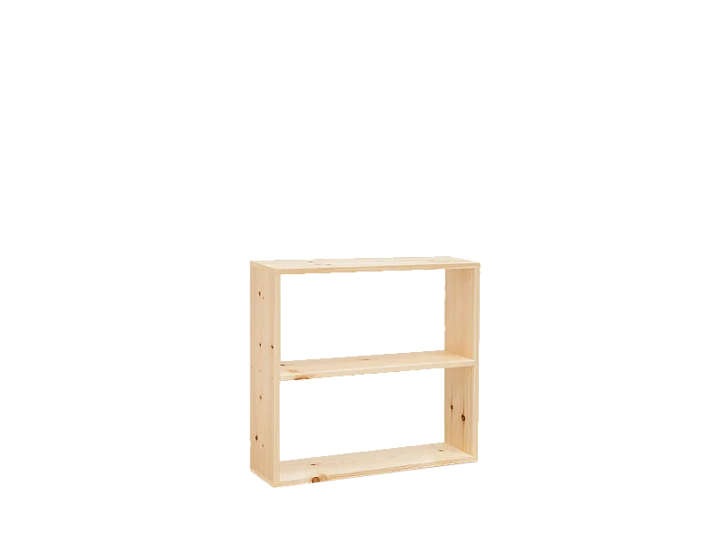 Estantería de madera maciza con 1 estante natural - SAURA - DECOWOOD