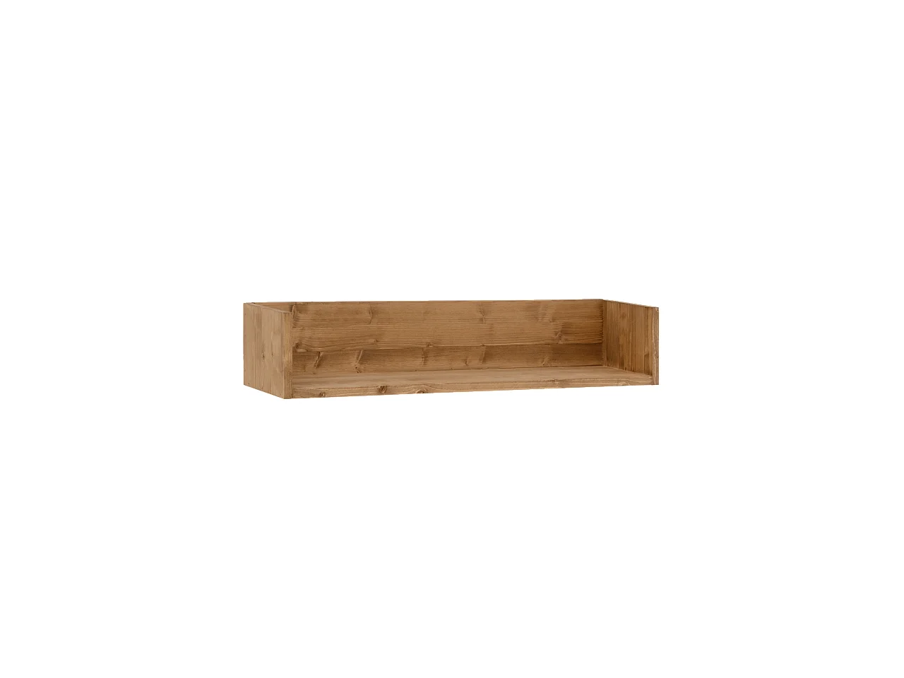 Estantería de madera maciza Decowood tono roble oscuro de 90x16cm - ONA - DECOWOOD