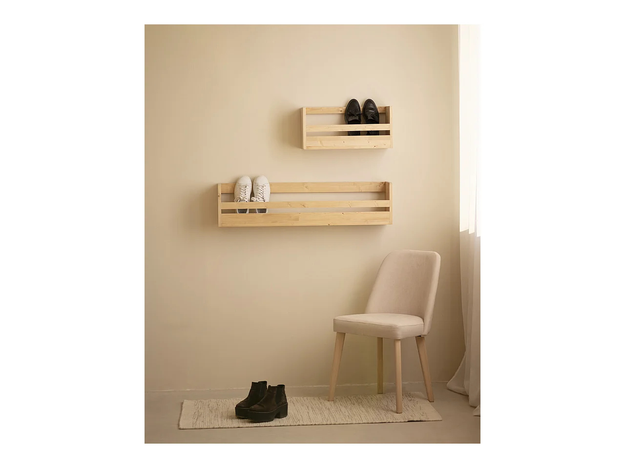 Sarpiera in legno massello in tono rovere medio 53,5x25cm - BOX - DECOWOOD