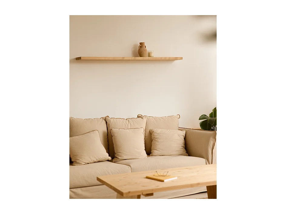 Étagère flottante en bois de sapin marron 80x3,2cm - MELVA - DECOWOOD