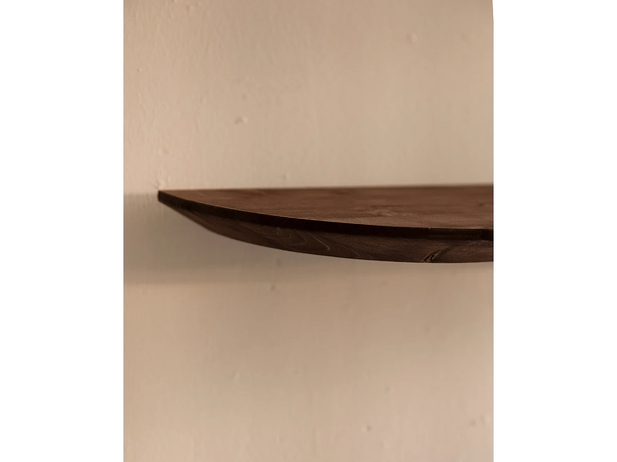 Set 4 ripiani arrotondati in legno massello in tono noce 120x3,2x19,65cm - BLOOM - DECOWOOD